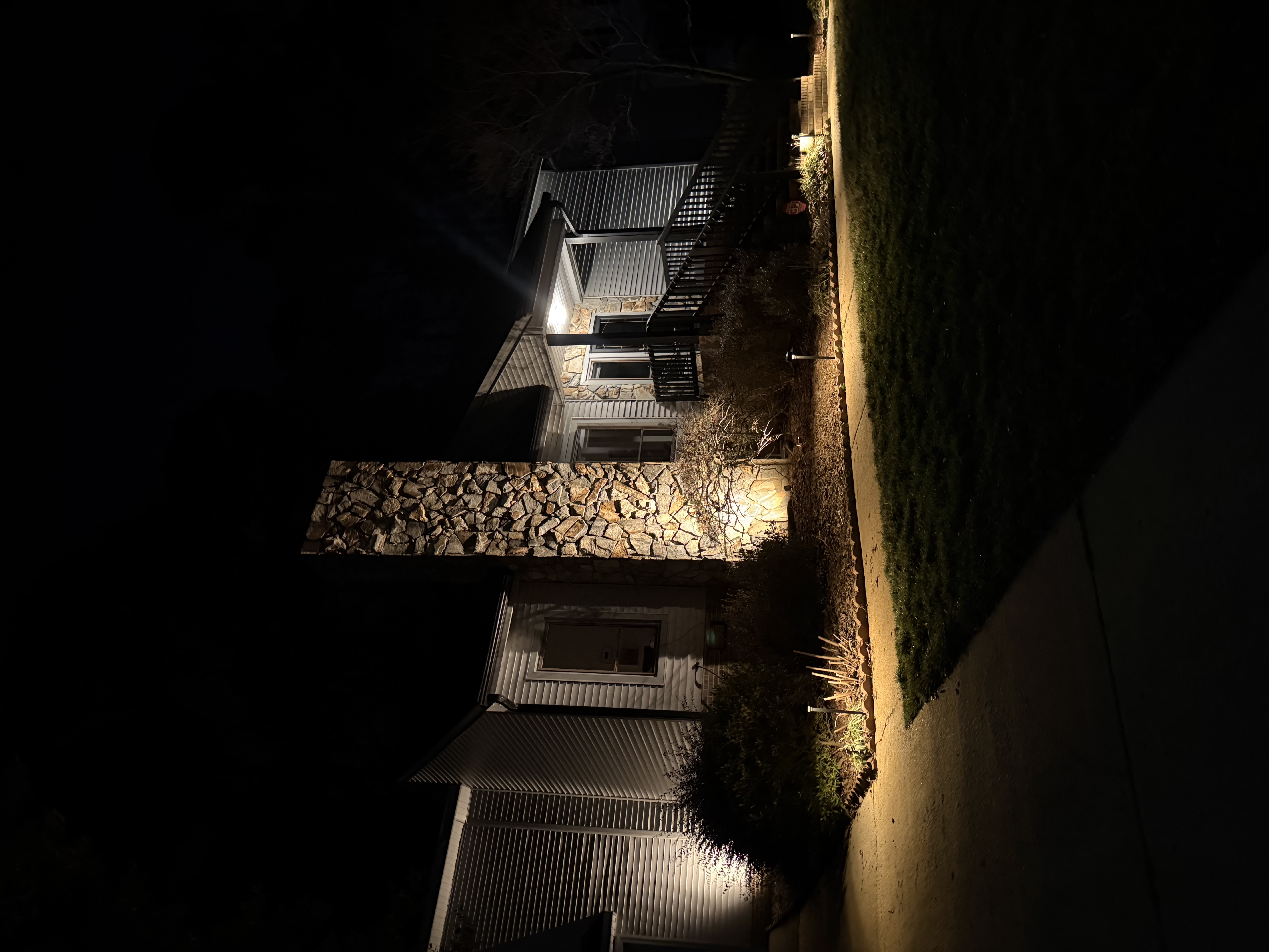 Accent lighting on architectural home details