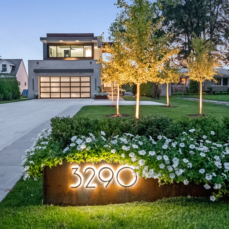 Architectural illuminated house numbers